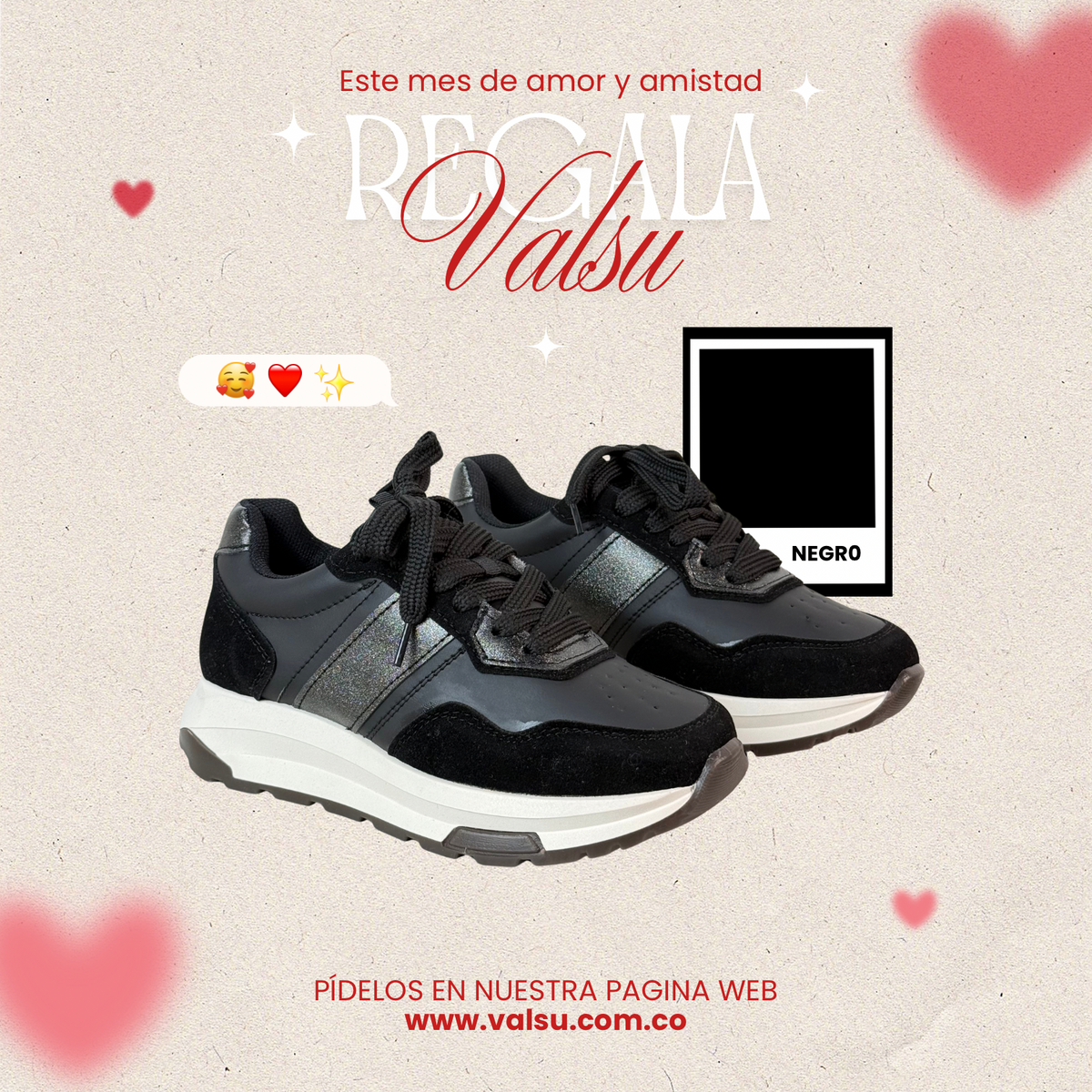 Tenis Mujer Negro Valsu 843